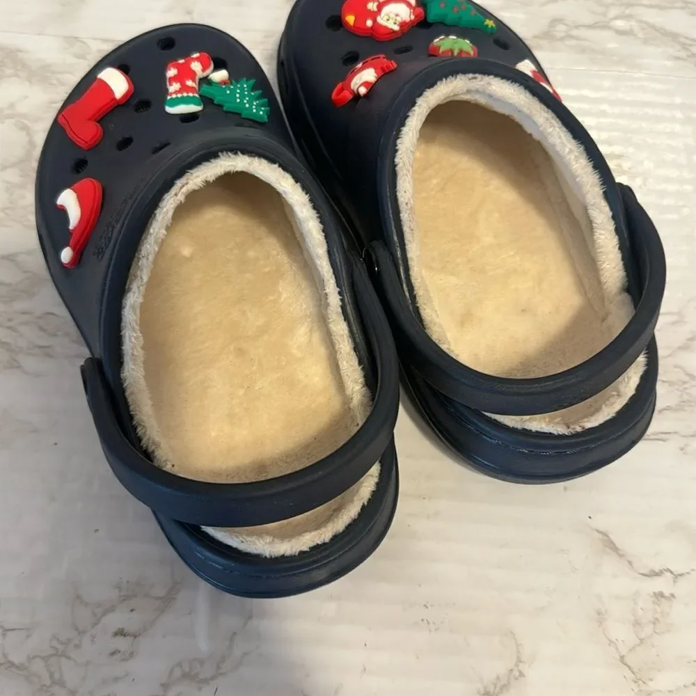 Crocs jibbets Christmas Santa theme sandals clogs shoes size 11